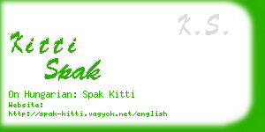 kitti spak business card